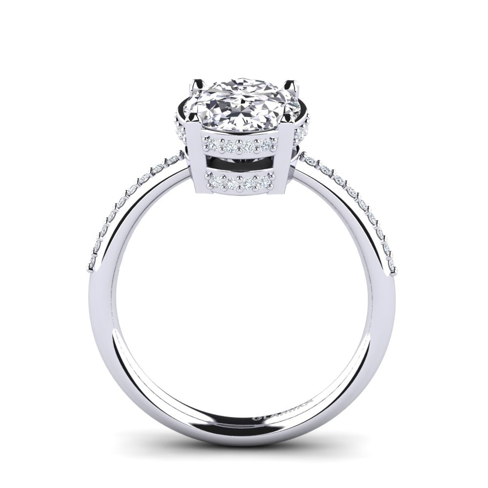 White Silver Engagement Ring Jayssie