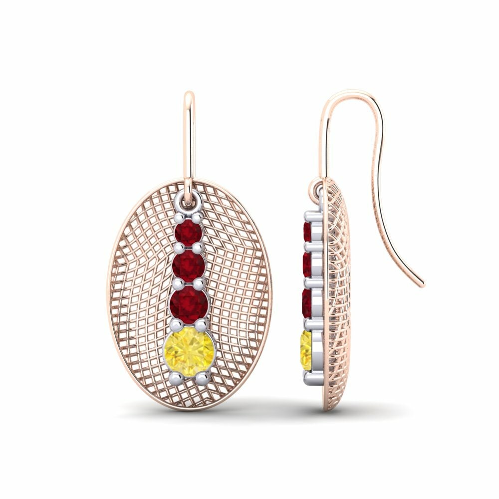 Saphir Jaune Boucle d'oreille femme Jeanelle