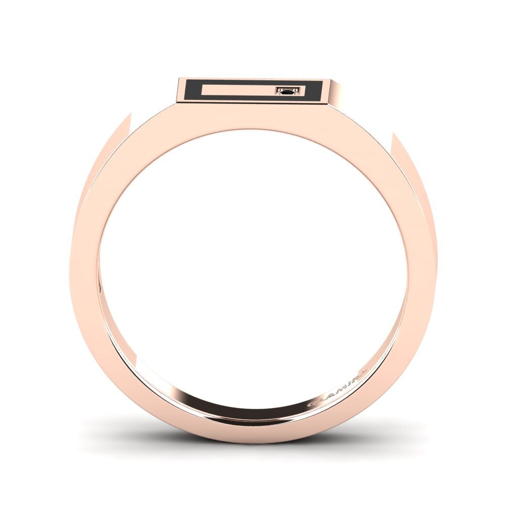 14ct Rose Gold Black Diamond Men's Ring Jefferson