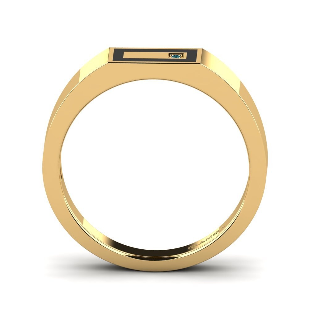 9ct Yellow Gold Blue Diamond Men's Ring Jefferson