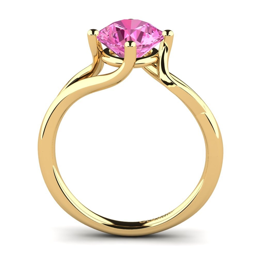 粉色黃玉 訂婚戒指 Jeffrey 1.6 crt