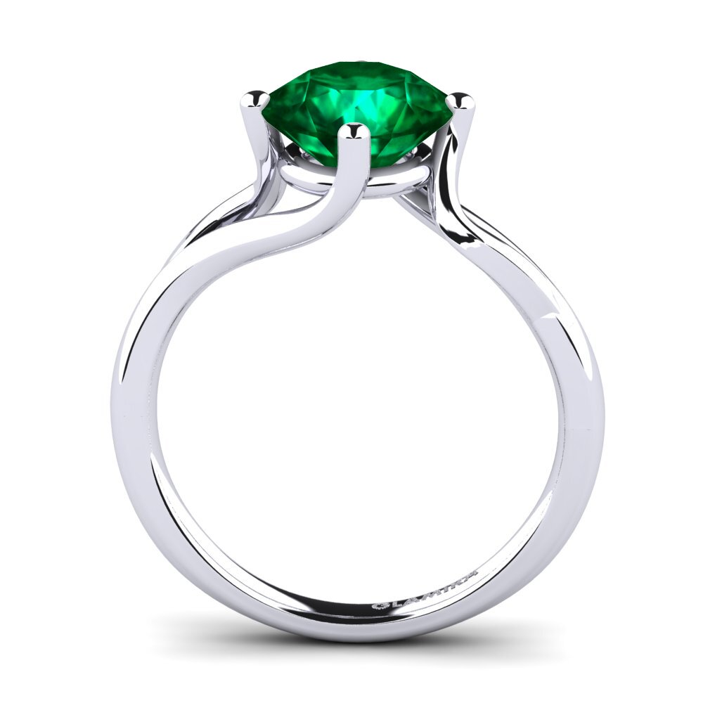 Esmeralda (creada en laboratorio) Anillo de compromiso Jeffrey 2.0 crt