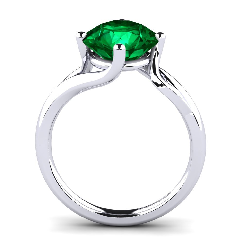 Esmeralda (creada en laboratorio) Anillo de compromiso Jeffrey 3.0 crt