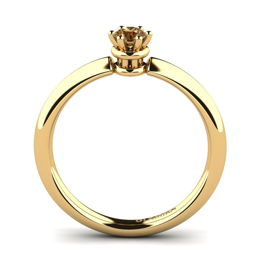 14ct Yellow Gold Brown Diamond Engagement Ring Jemma 0.16 crt