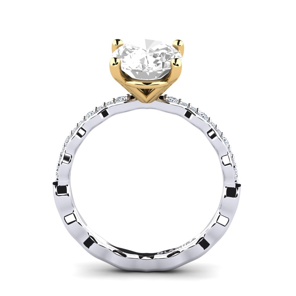 14ct White / Yellow Gold White Topaz Engagement Ring Jenaira