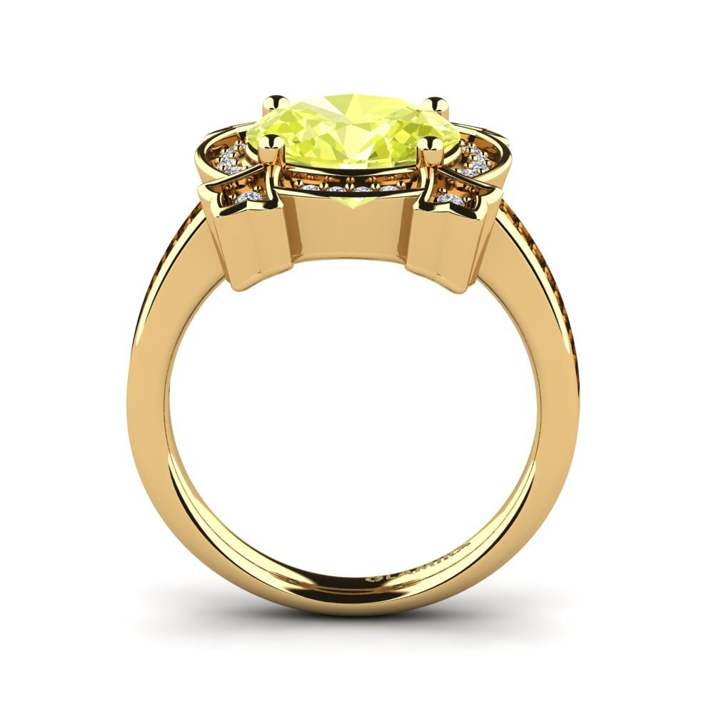 14ct Yellow Gold Lemon Quartz Engagement Ring Jenavecia