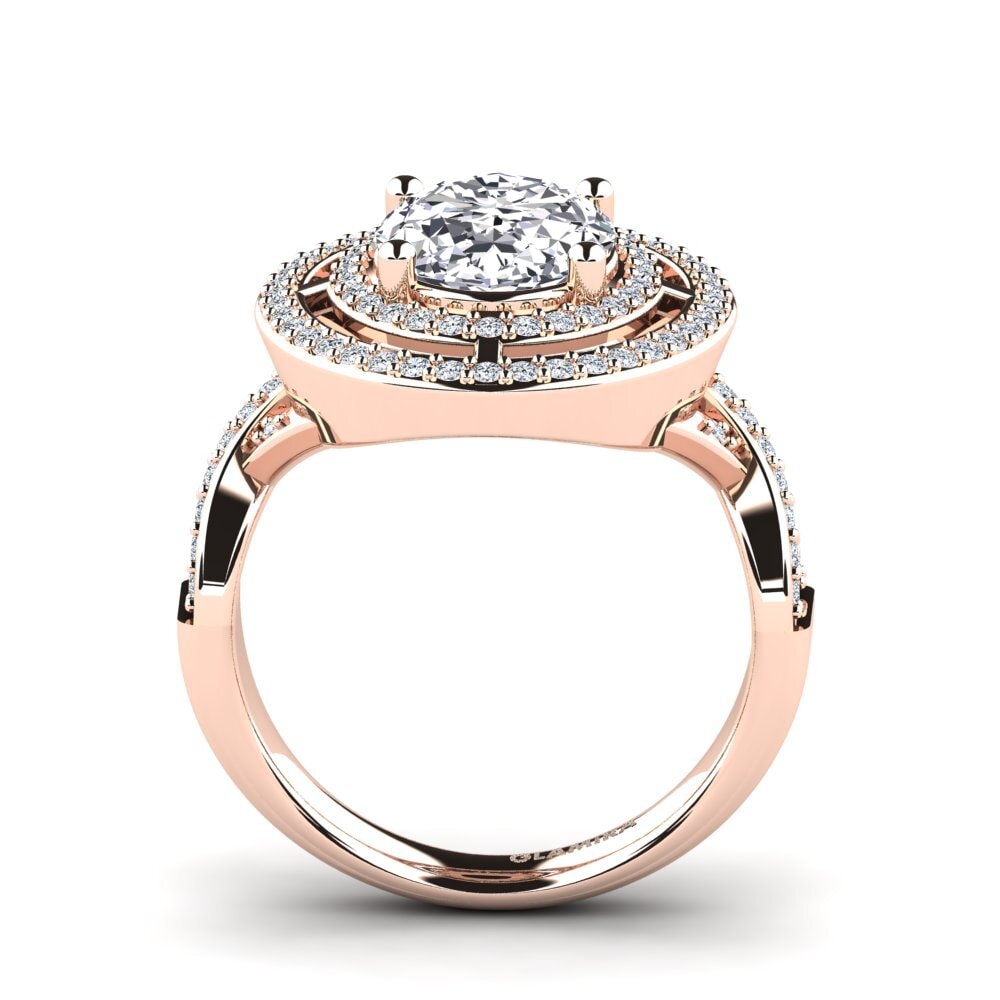 Rotgold 750 Oval Verlobungsringe Jendaya