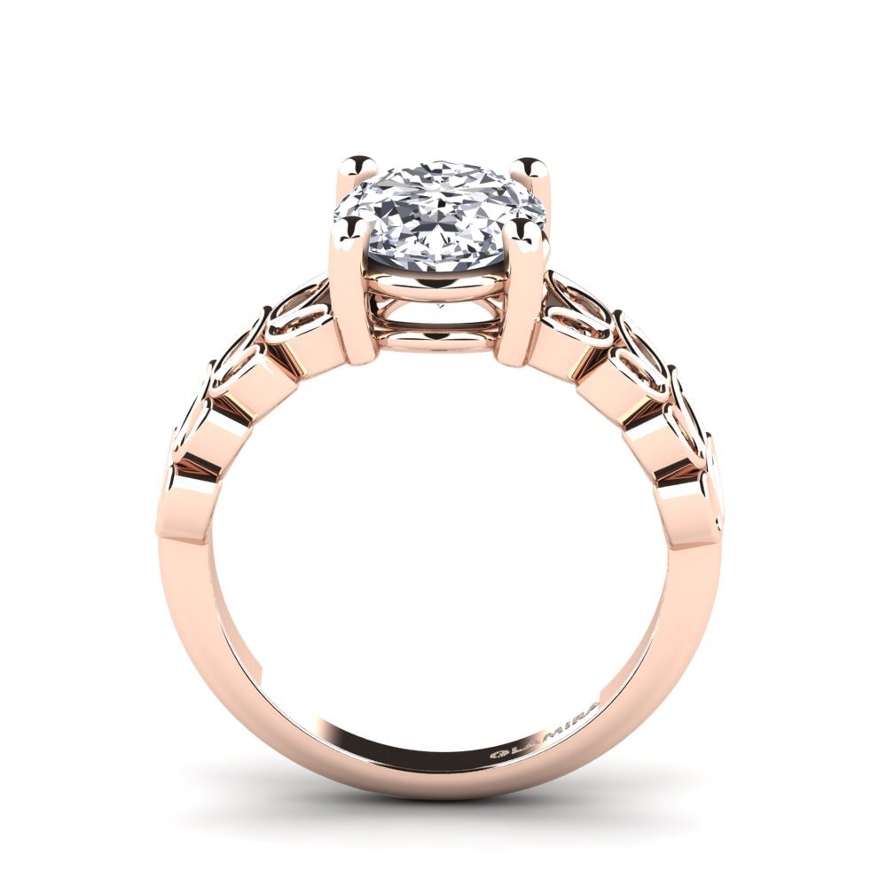Rotgold 750 Oval Verlobungsringe Jennaliz