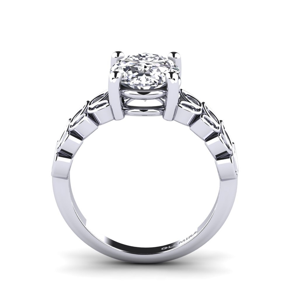 White Silver Engagement Ring Jennaliz