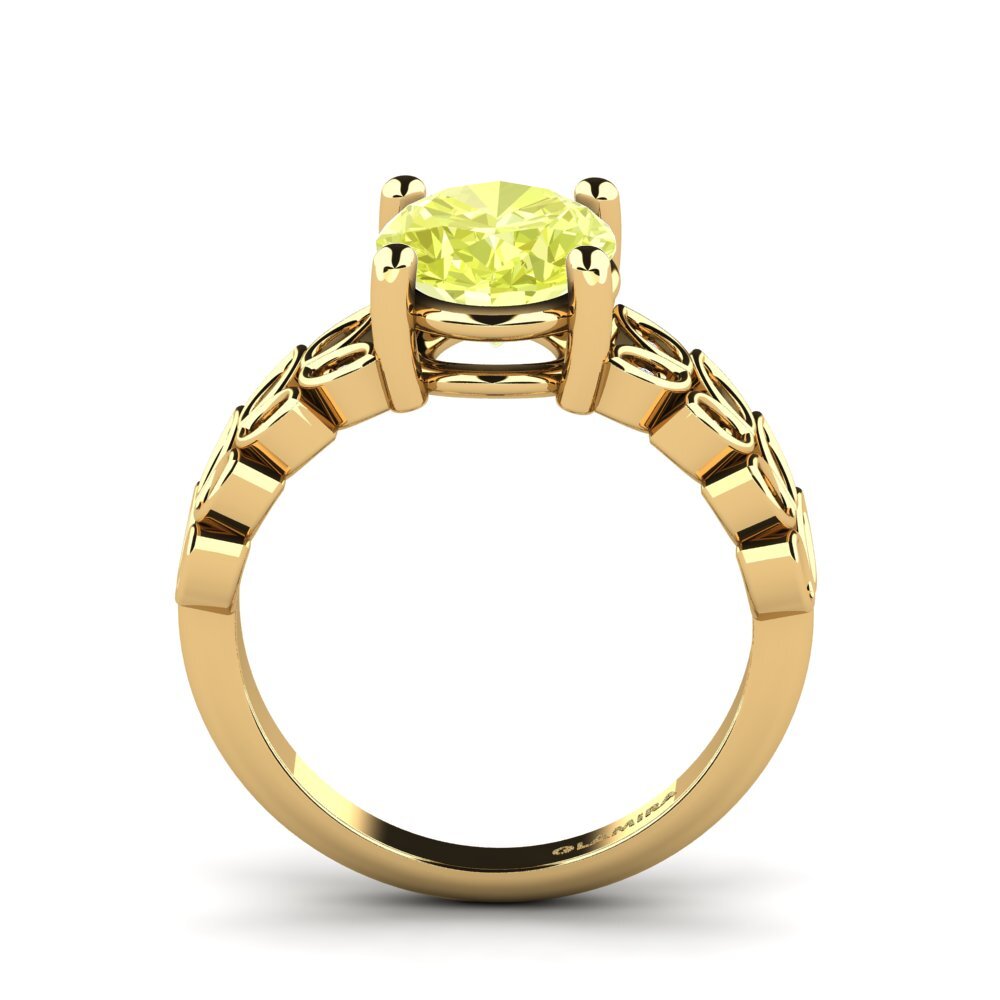 14ct Yellow Gold Lemon Quartz Engagement Ring Jennaliz