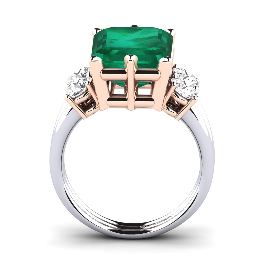 18k Oro Blanco / Rosa Anillo Jensine