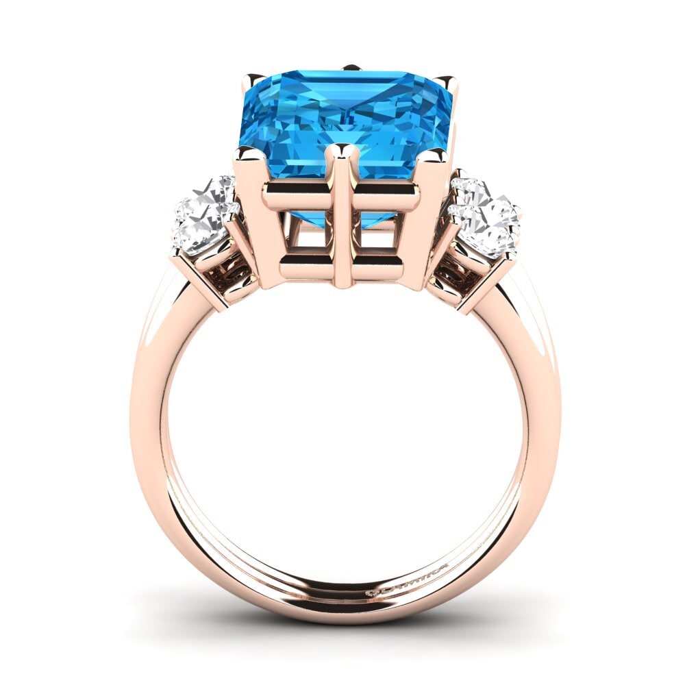 14K Rood Goud Smaragd Ringen Jensine