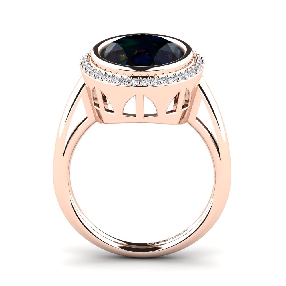 14ct Rose Gold Black Opal Ring Jermelia