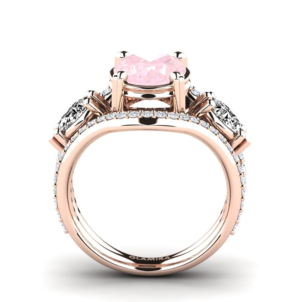 Cuarzo rosa Anillo de compromiso Jescolyn