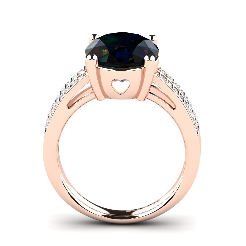 14ct Rose Gold Black Opal Ring Jesimar