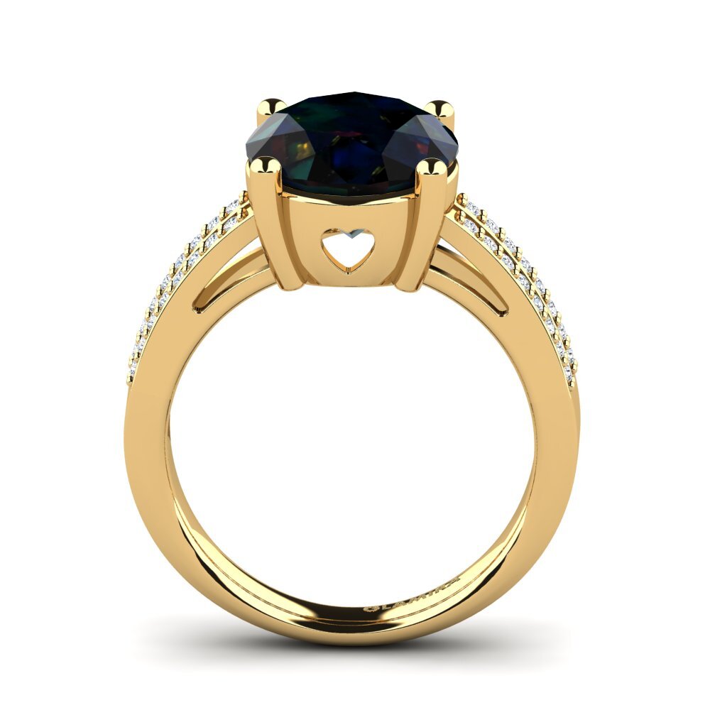 9ct Yellow Gold Black Opal Ring Jesimar