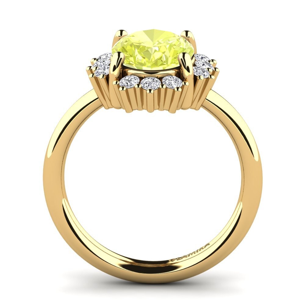 14ct Yellow Gold Lemon Quartz Engagement Ring Jeslanie