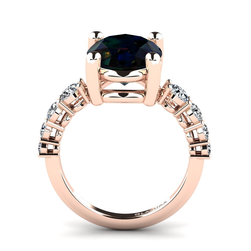 14ct Rose Gold Black Opal Ring Jeylianis