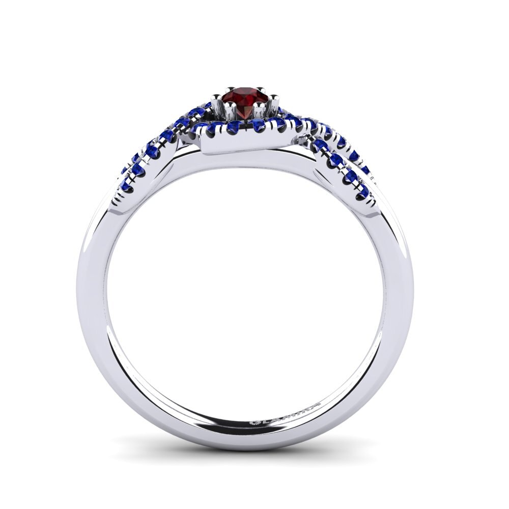 9ct White Gold Garnet Engagement Ring Jilessa 0.1 crt
