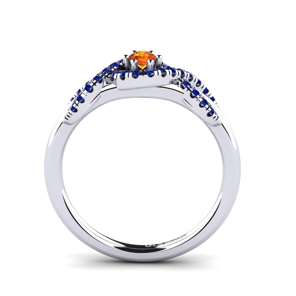 Orange Sapphire Engagement Ring Jilessa 0.1 crt