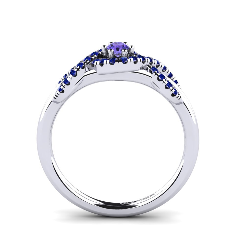 White Silver Engagement Ring Jilessa 0.1 crt