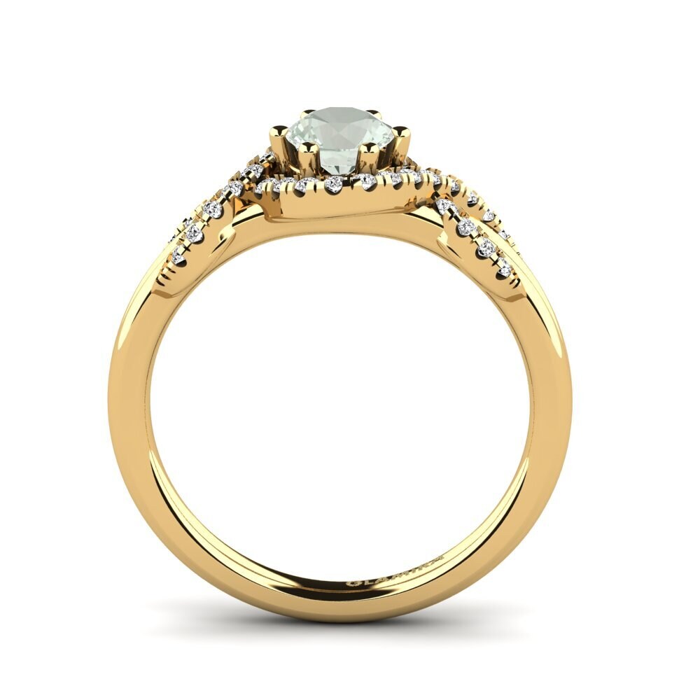Amatista verde Anillo de compromiso Jilessa 0.5 crt