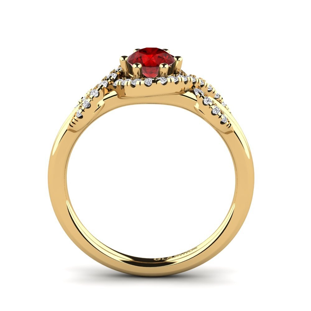 Ruby (Lab Created) Engagement Ring Jilessa 0.5 crt
