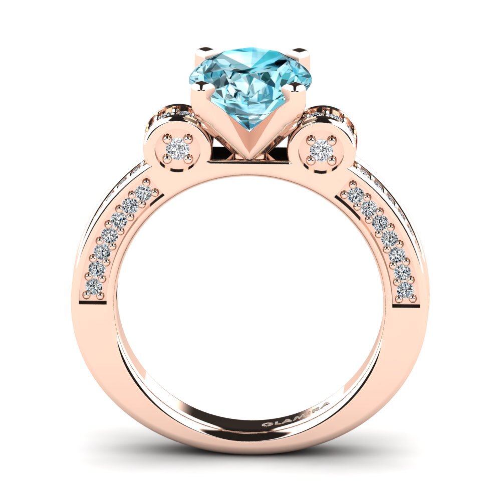 Blue Zircon Engagement Ring Jimalee