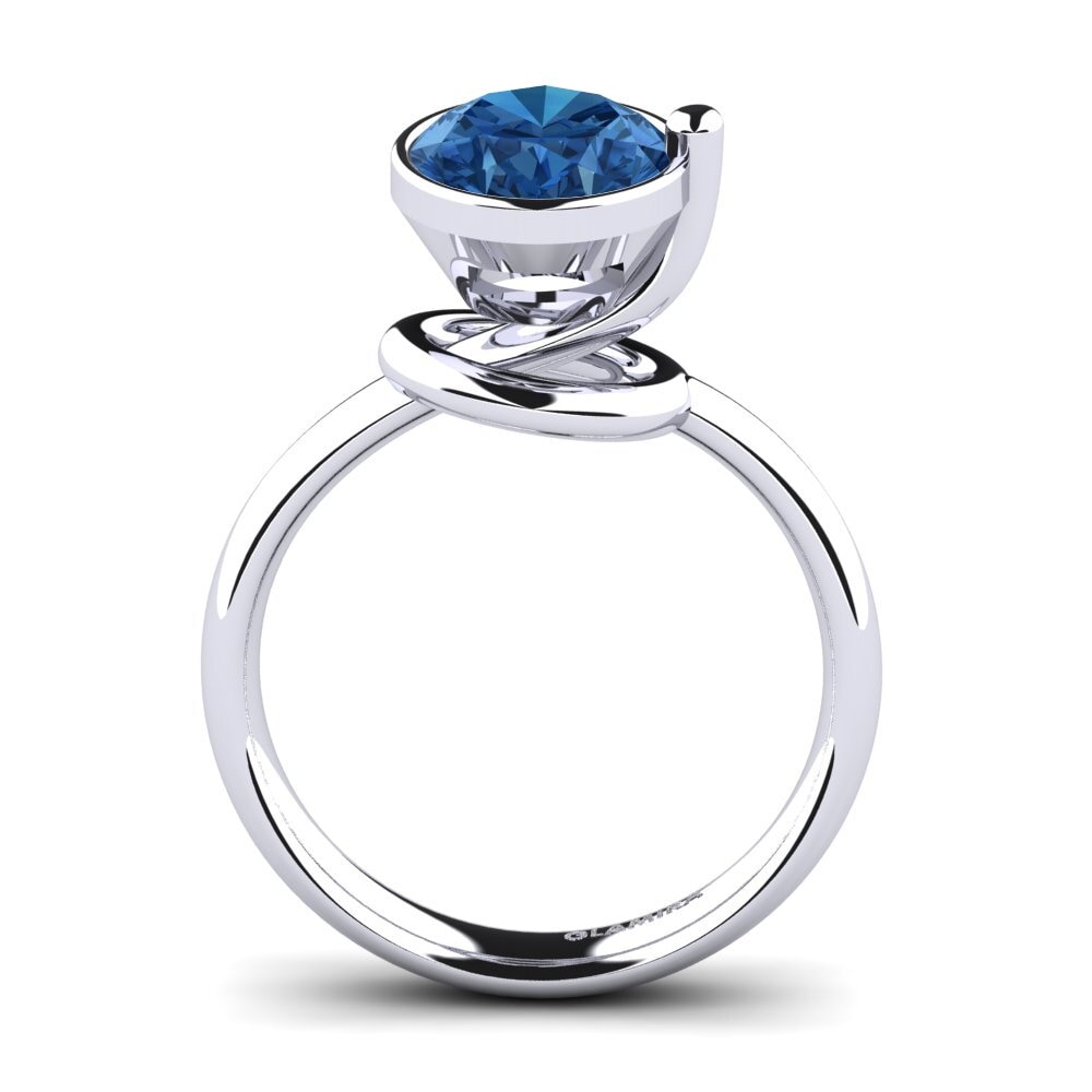Dark Blue Zirconia Engagement Ring Jindara