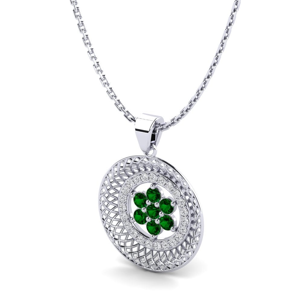 Plata 925 Circonita Verde Colgante de Mujer Joane