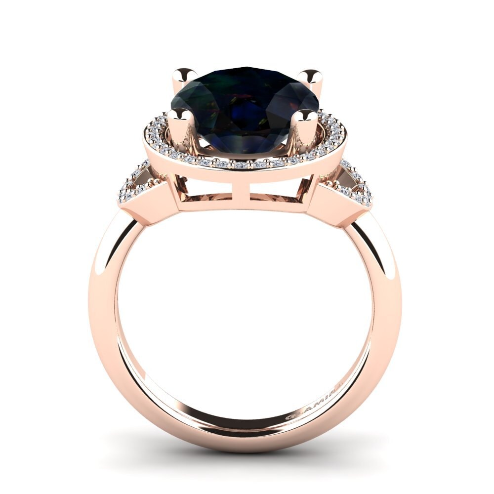 14ct Rose Gold Black Opal Ring Jocarol