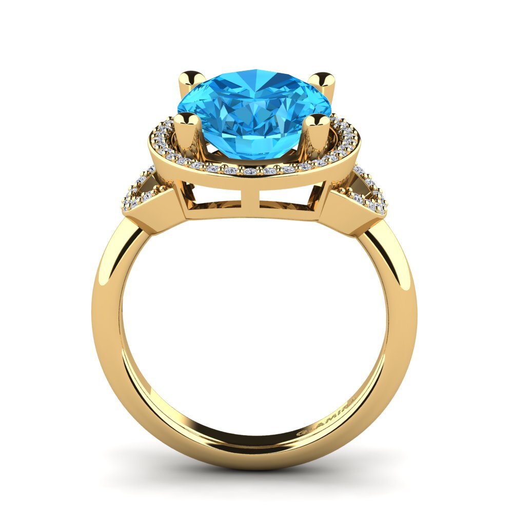 9ct Yellow Gold Blue Topaz Ring Jocarol