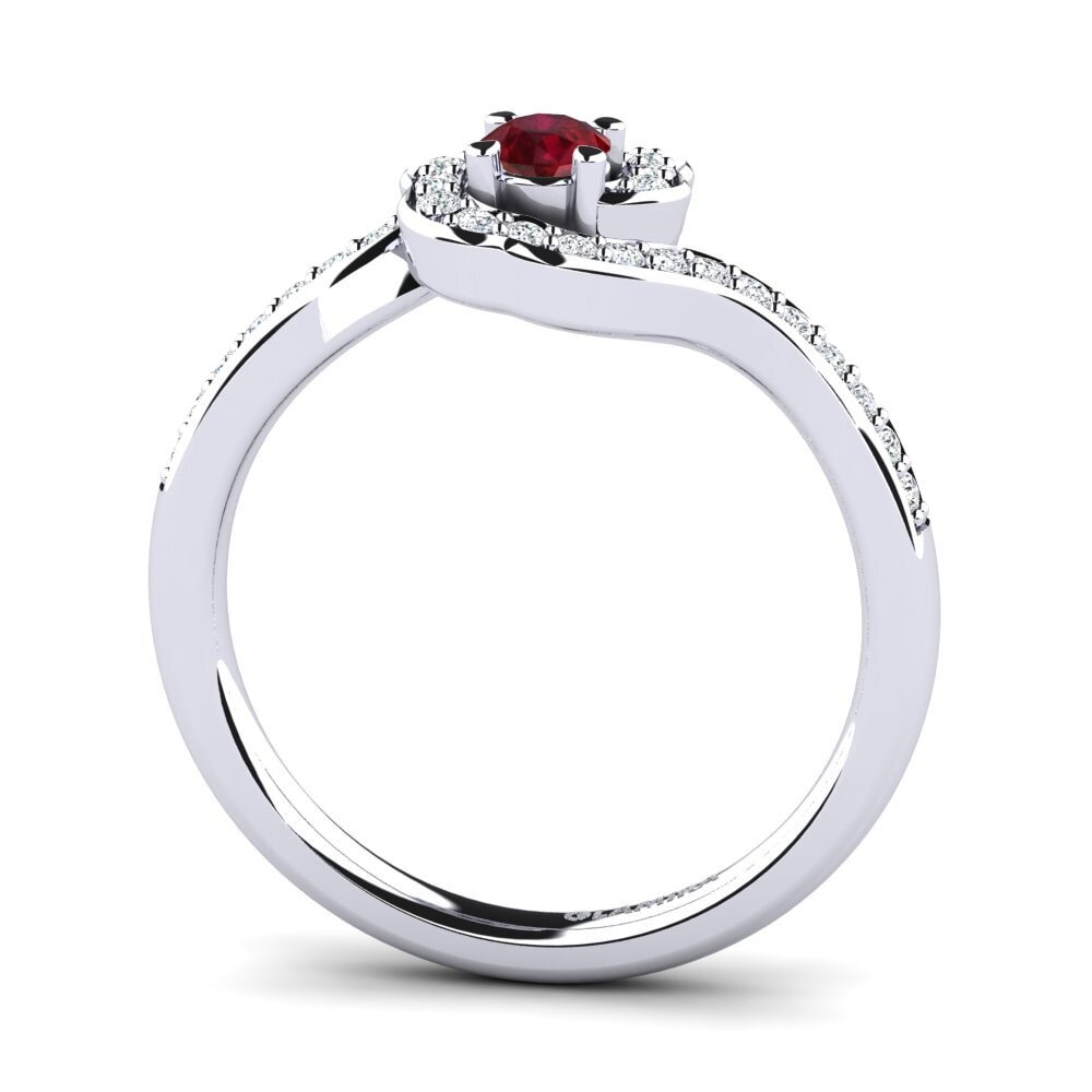 White Silver Engagement Ring Jocelyn 0.16 crt