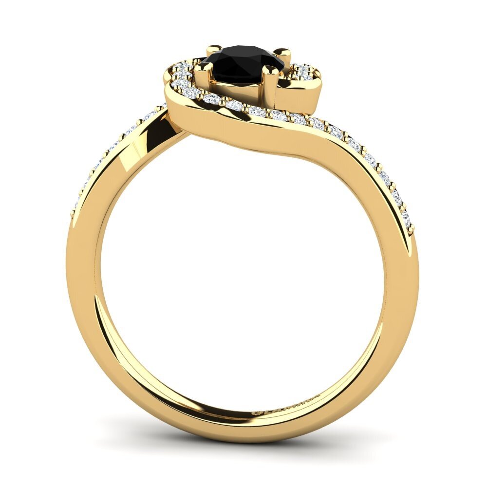 Black Onyx Engagement Ring Jocelyn 0.5 crt
