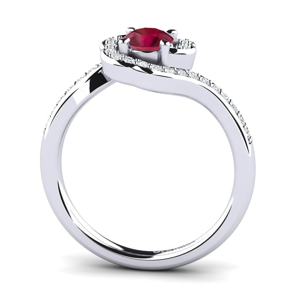 White Silver Engagement Ring Jocelyn 0.5 crt