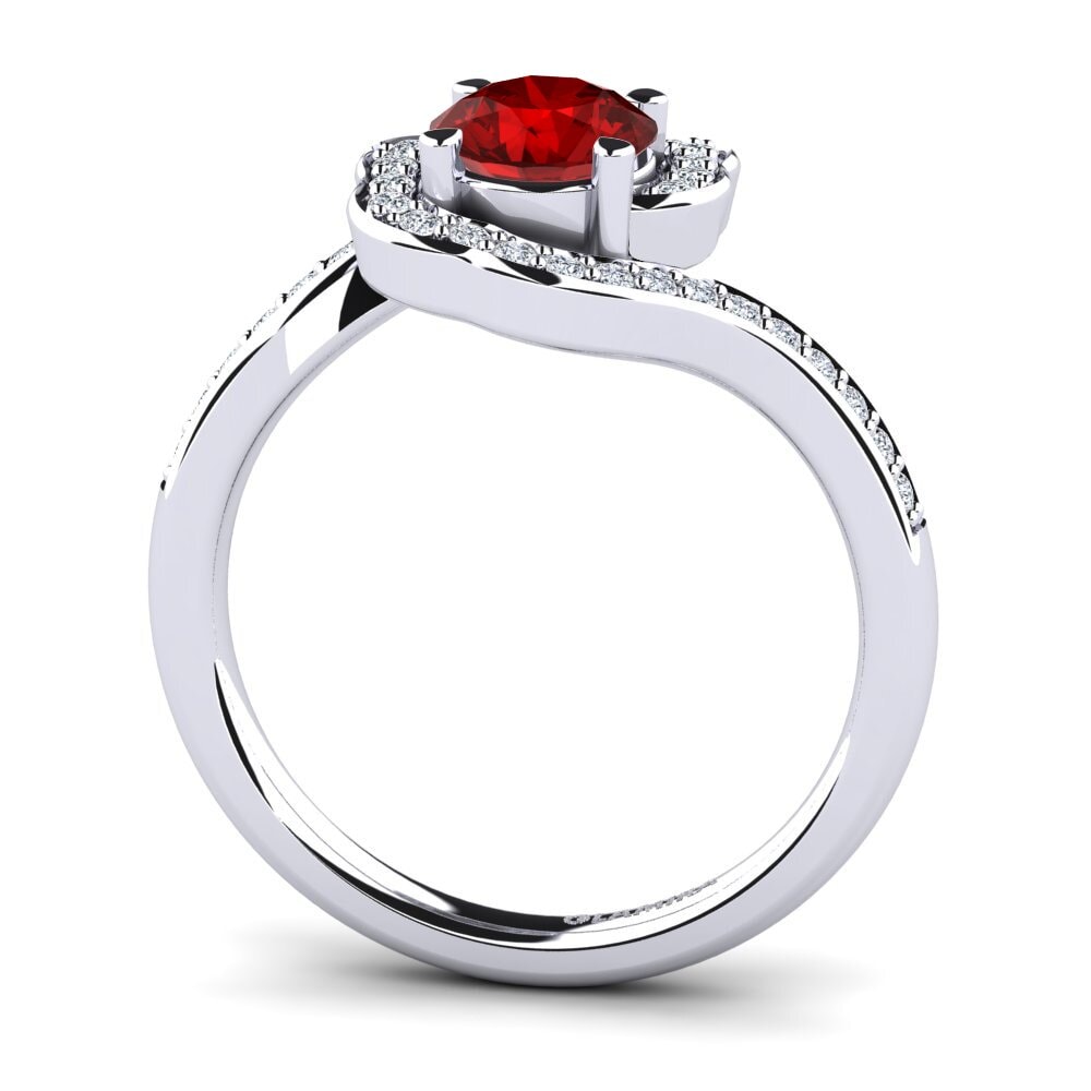 Rubí (Creado en laboratorio) Anillo de compromiso Jocelyn 0.8 crt