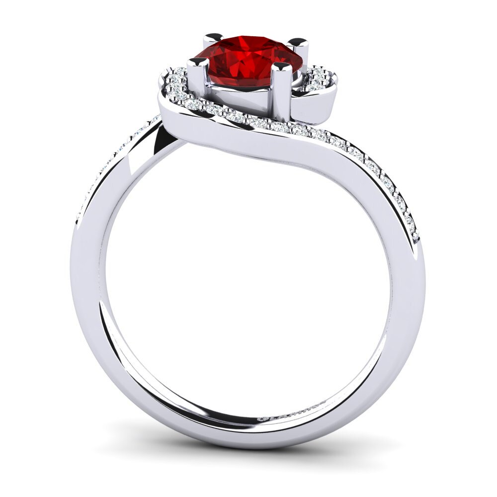 Rubí (Creado en laboratorio) Anillo de compromiso Jocelyn 1.0 crt