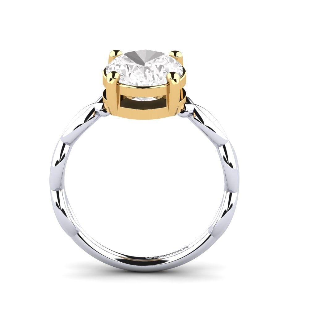 14ct White / Yellow Gold White Topaz Engagement Ring Johnika