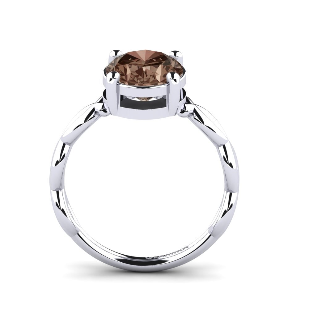 Quartzo fumé Anel de Noivado Johnika