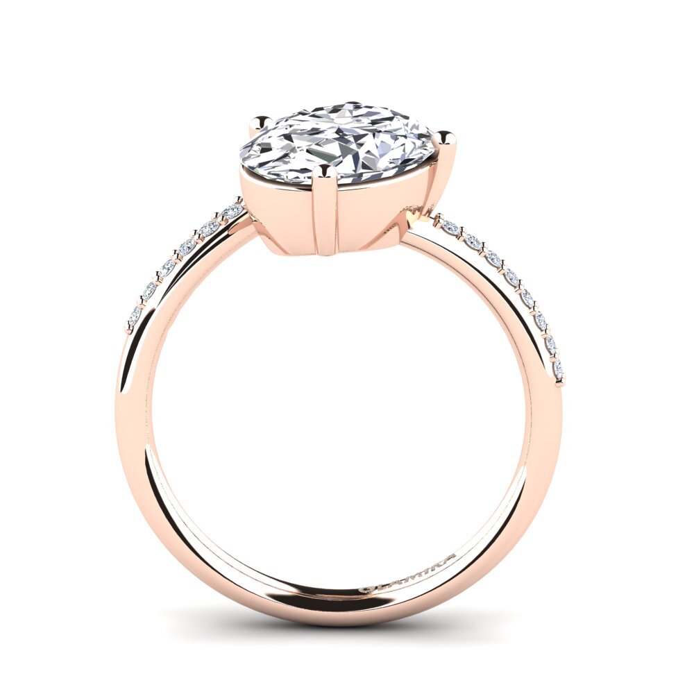 Rotgold 750 Oval Verlobungsringe Jolaina