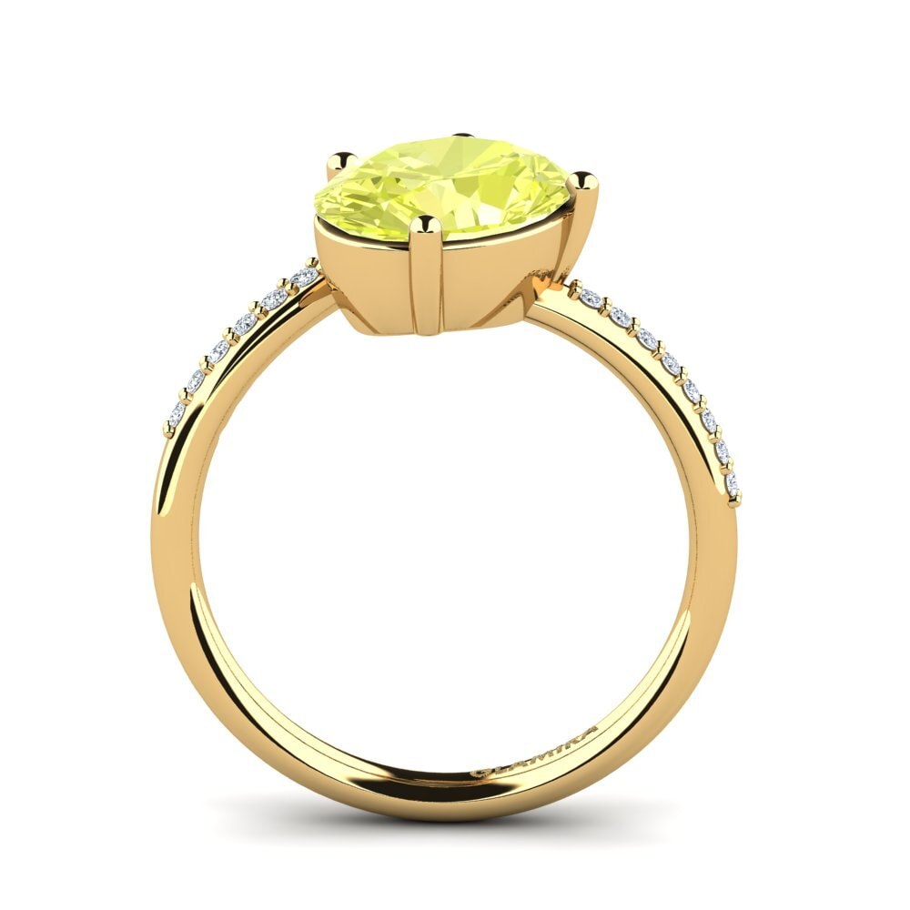14ct Yellow Gold Lemon Quartz Engagement Ring Jolaina