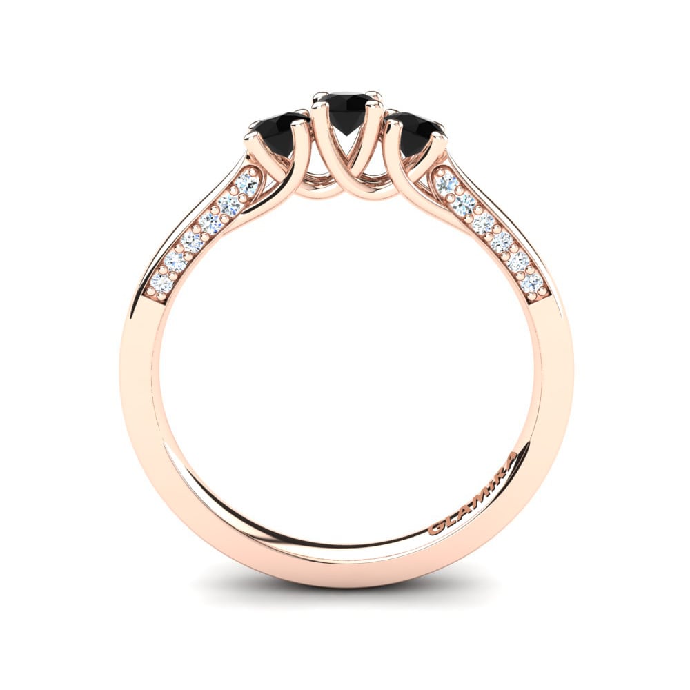14ct Rose Gold Black Onyx Engagement Ring Jolanka