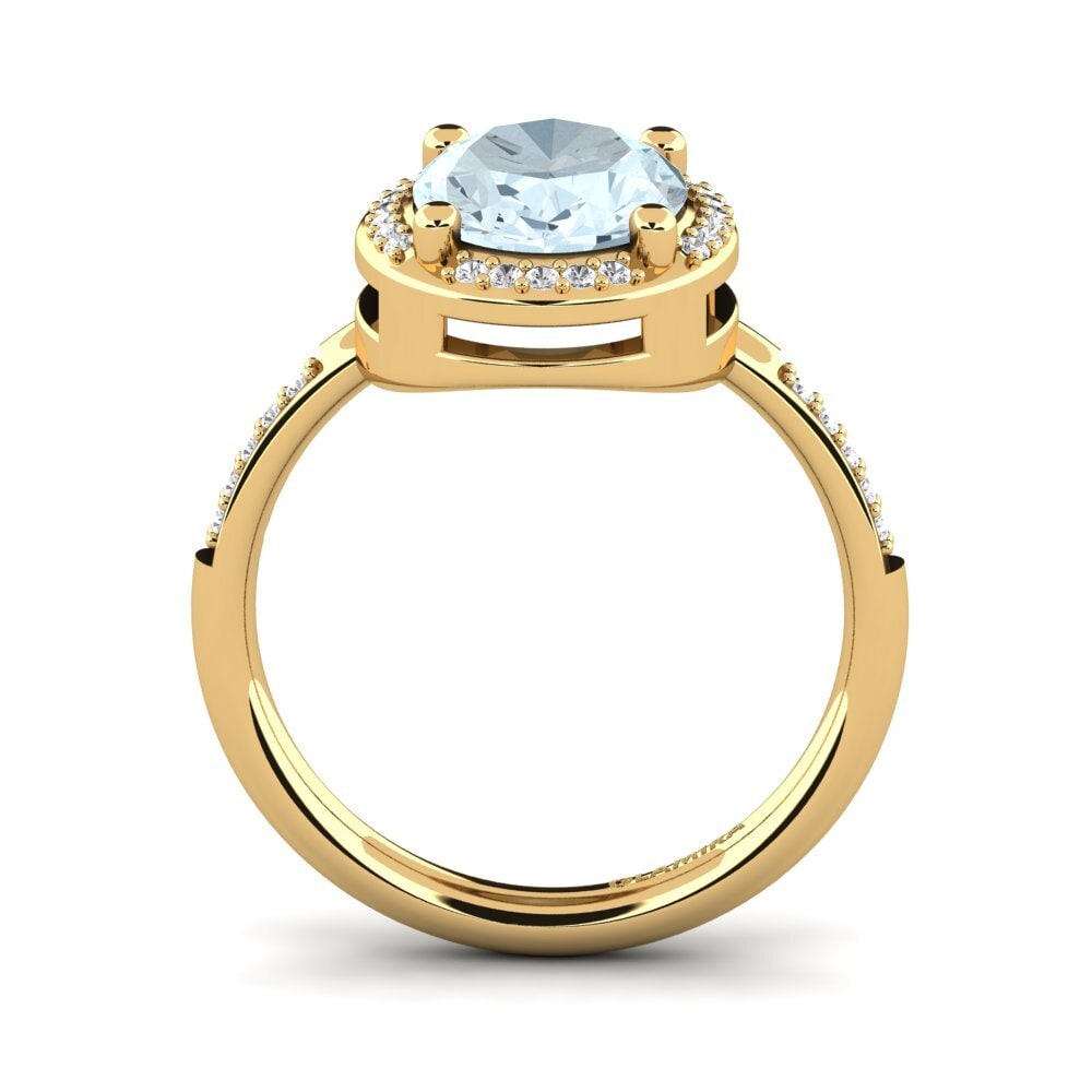 14k Oro Amarillo Anillo de compromiso Jolecia