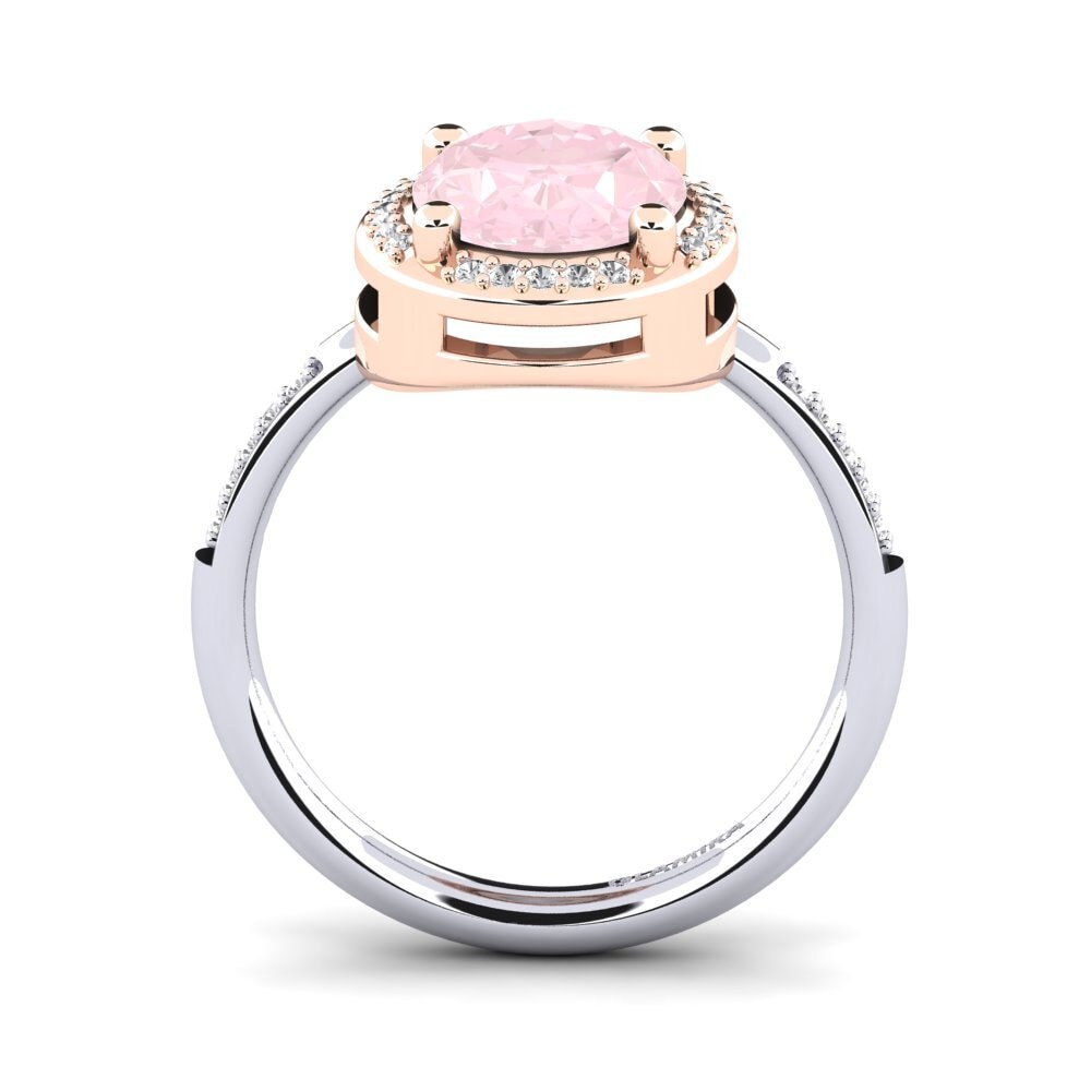 18k Oro Blanco / Rosa Anillo de compromiso Jolecia