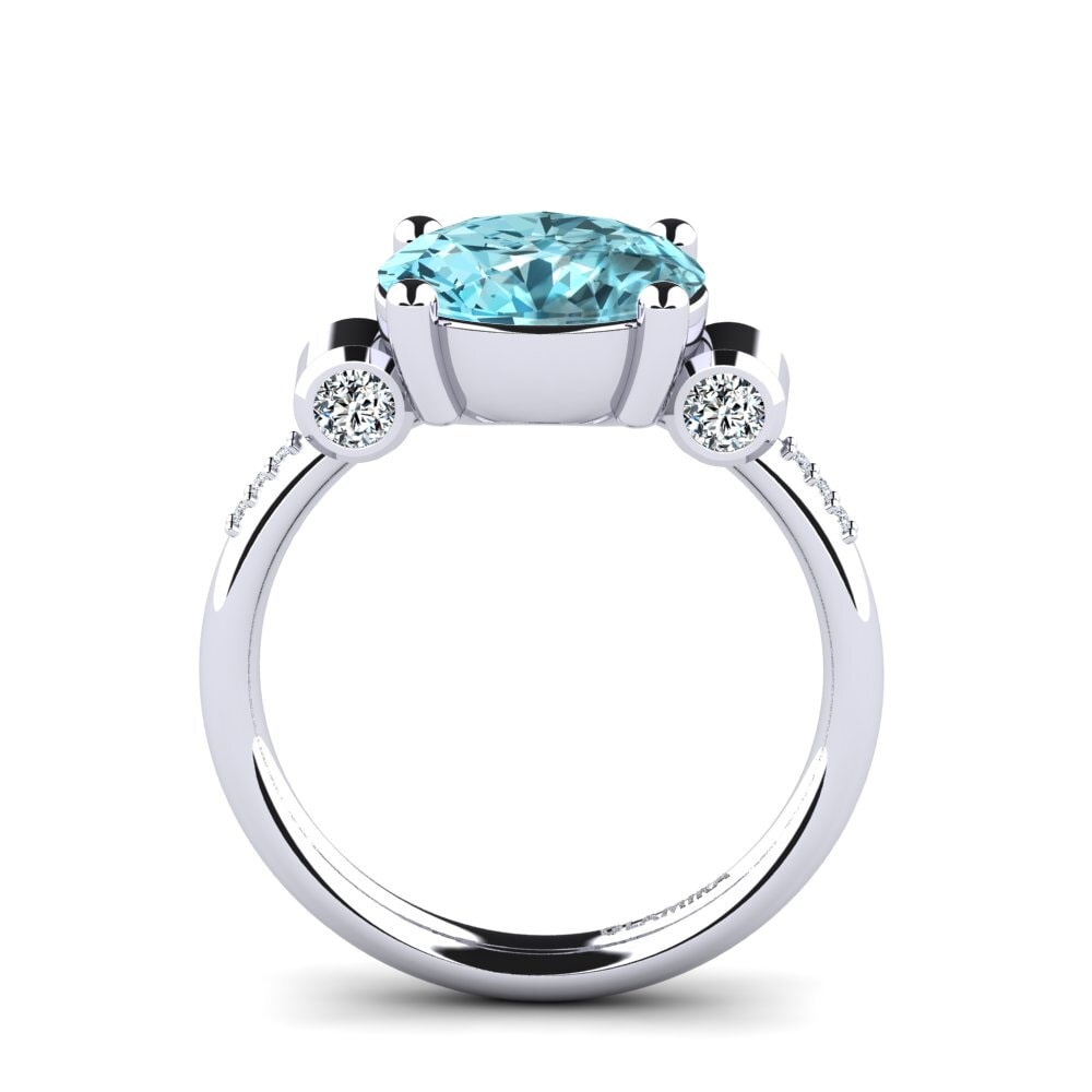 Blue Zircon Engagement Ring Jolivette