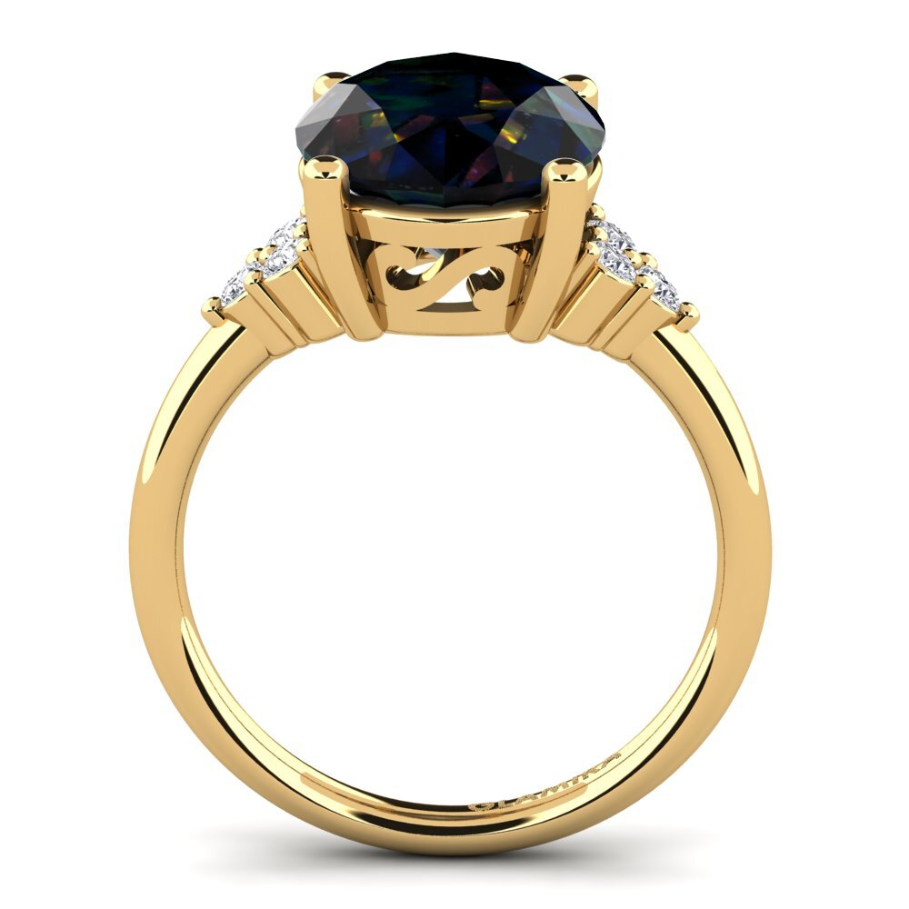 9ct Yellow Gold Black Opal Ring Jomairys