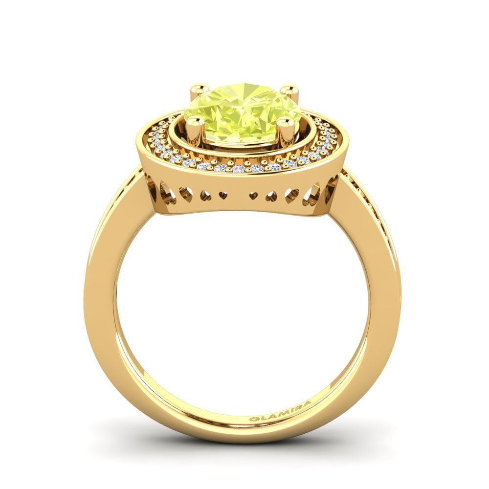 14ct Yellow Gold Lemon Quartz Engagement Ring Jonaris