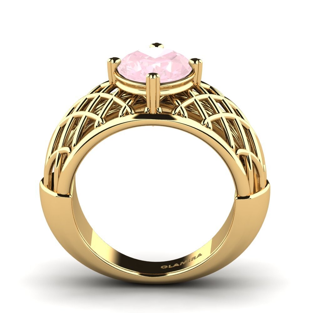 Cuarzo rosa Anillo de compromiso Jonasia