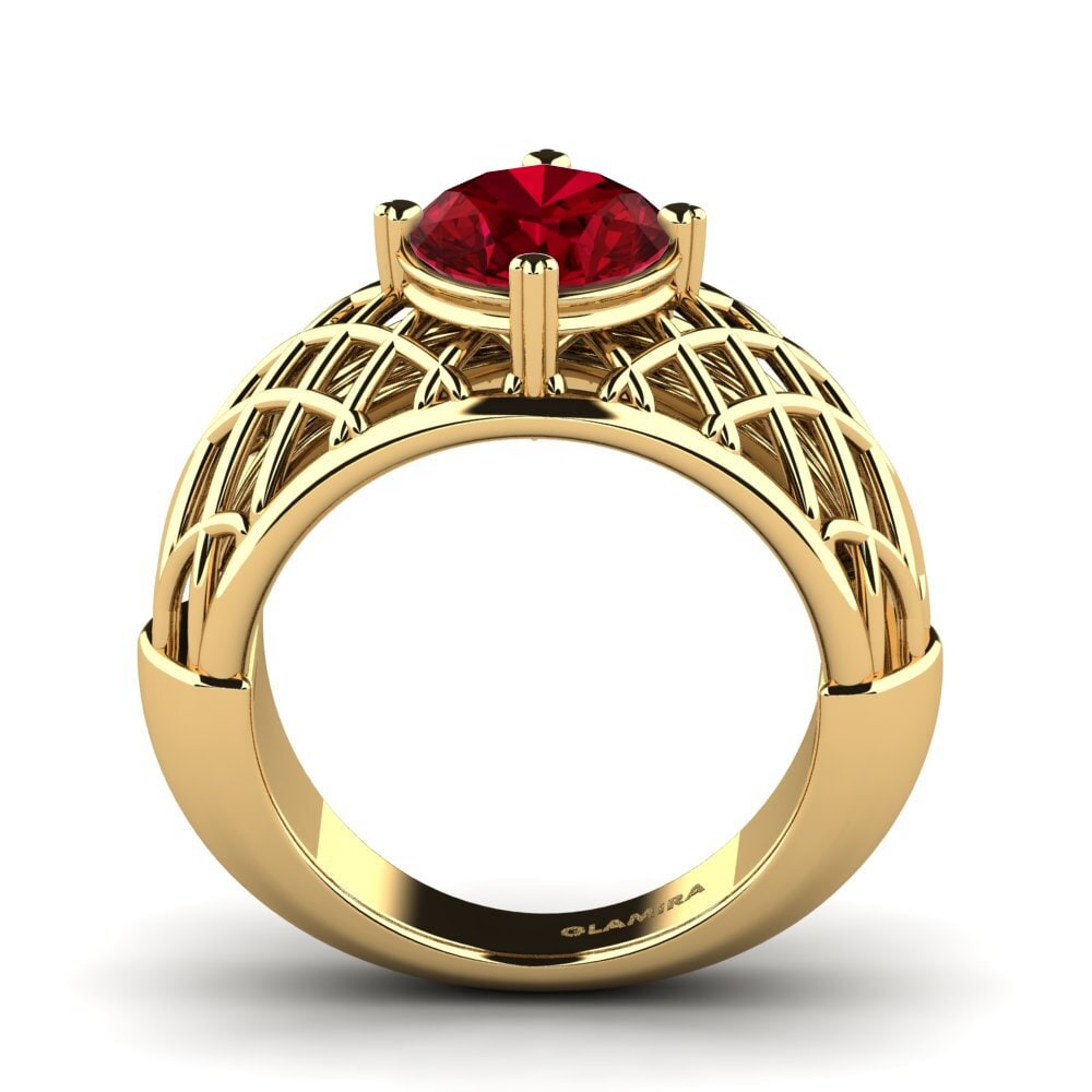 Red Zirconia Engagement Ring Jonasia
