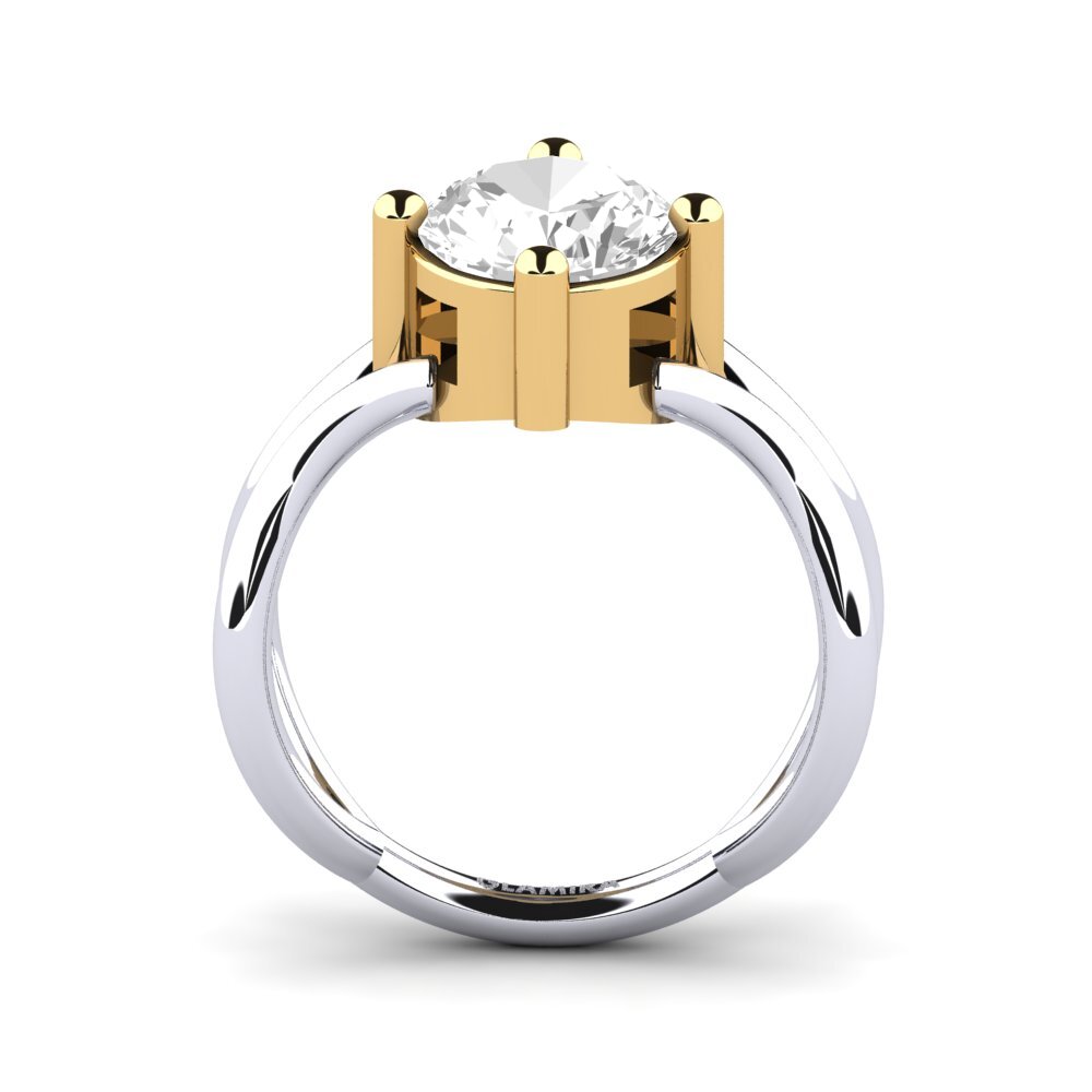 14ct White / Yellow Gold White Topaz Engagement Ring Joncie